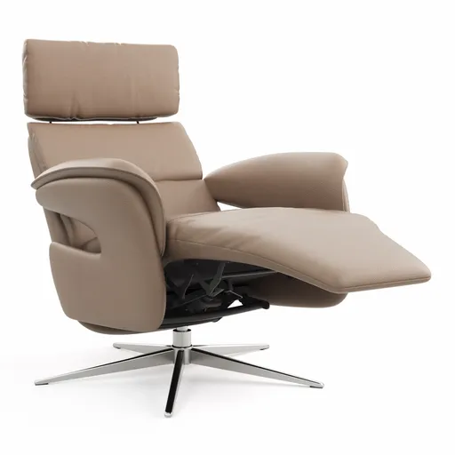 Relaxsessel Amila - Größe M, inkl. Relaxfunktion und Kopfteilverstellung, Leder, Rauchbraun