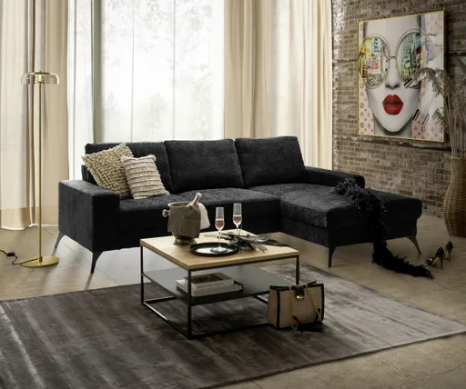 Couchtisch - LB ca. 70x70 cm, Wildeiche massiv, Schwarz