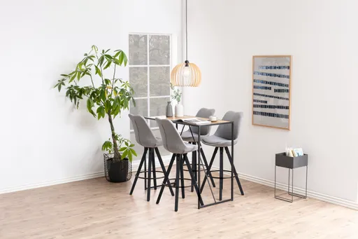 Bartisch - LB ca. 120x60 cm, Wildeiche Nachbildung, Schwarz