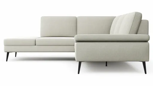 Ecksofa Houston - 1-Sitzer mit Abschlussteil links, Eckelement und 2,5-Sitzer rechts, inkl. Sitztiefenverstellung und Armlehne klappbar, Stoff, Natur