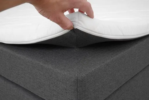 Boxspringbett- Liegefläche ca. 140x200 cm, Stoff, Anthrazit
