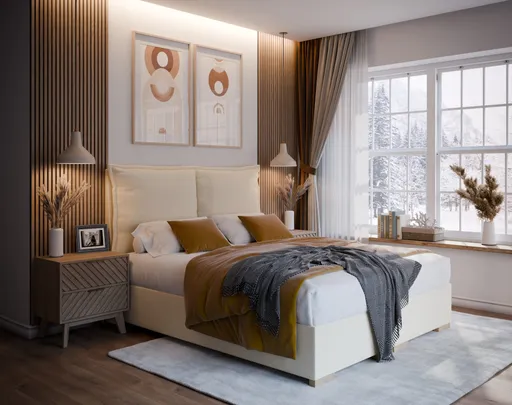 Boxspringbett SANDRIN A- Liegefläche ca. 180x200 cm, Stoff, Weiß