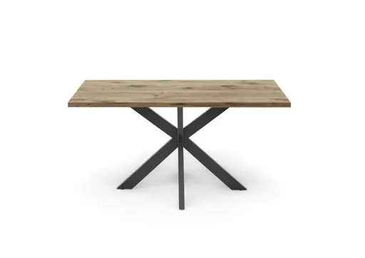 Esstisch - LB ca. 140x90 cm, Viking Eiche, Schwarz