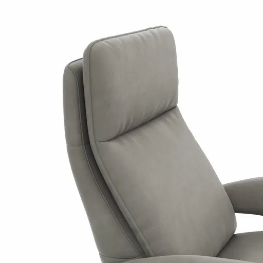 Sessel Tulsa Relax - Größe M, inkl. Kopf-/Fußteil/Rückenlehne verstellbar, Leder, Graubeige