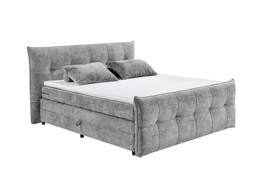 Boxspringbett- Liegefläche ca. 180x200 cm, Stoff, Grau