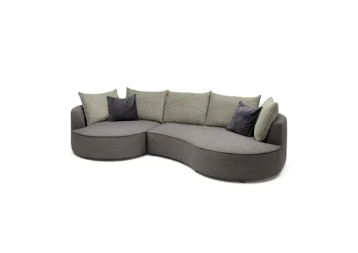 Ecksofa - Ecke links, 2-Sitzer, Stoff, Anthrazit