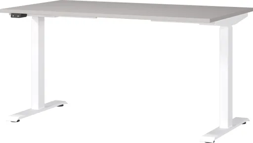 Schreibtisch GELI - höhenverstellbar, LB ca. 140x80 cm, Kaschmir, Weiß