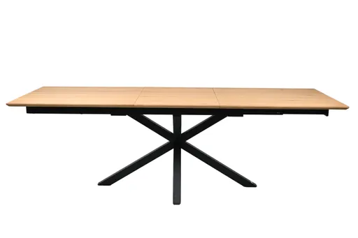 Esstisch MAKAIO - ausziehbar, LB ca. 180x90 cm, Eiche Furnier, Schweizer Kante, Schwarz