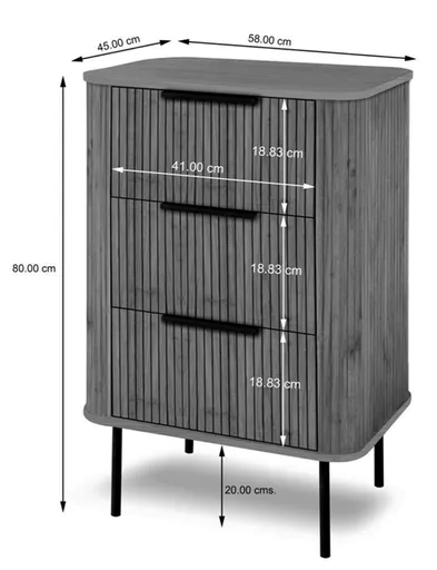 Kommode - B ca. 58 cm, Akazie massiv