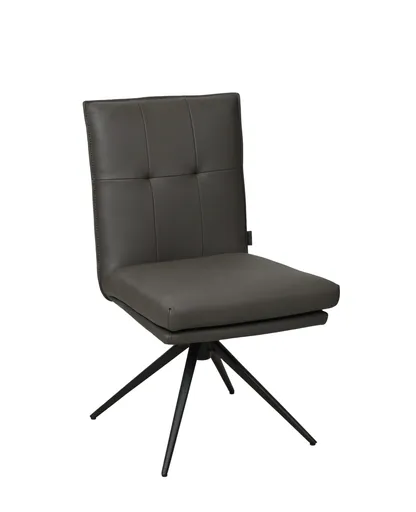 Stuhl MARCELLA - drehbar, Leder, Dunkelbraun