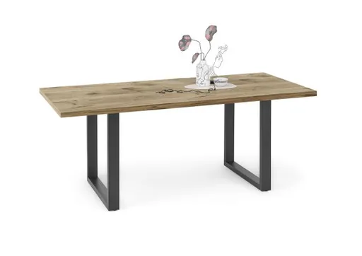 Esstisch - LB ca. 200x100 cm, Viking Eiche, Schwarz