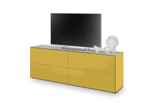 Lowboard - B ca. 181 cm, Goldgelb, Keramikoptik