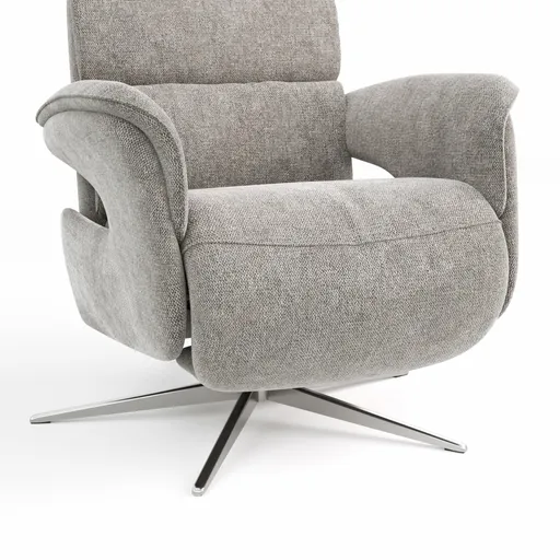 Relaxsessel Amila - Größe M, inkl. Relaxfunktion und Kopfteilverstellung, Stoff, Grau