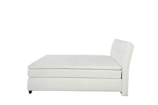 Boxspringbett JANKA MIX- Liegefläche ca. 180x200 cm, Stoff Weiss