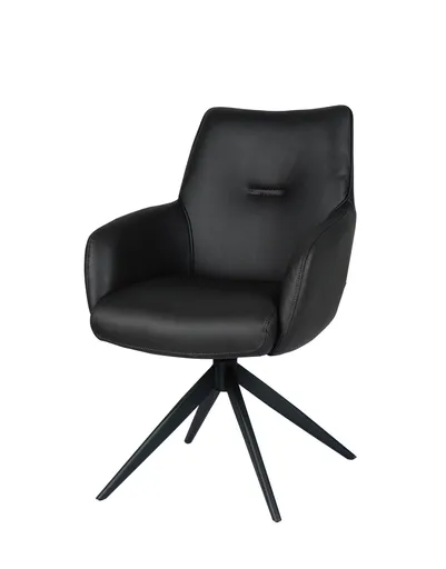 Armlehnstuhl MANON - drehbar, Stoff, Schwarz