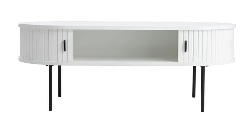 Couchtisch - LB ca. 120x60 cm, Eiche Furnier, Weiß