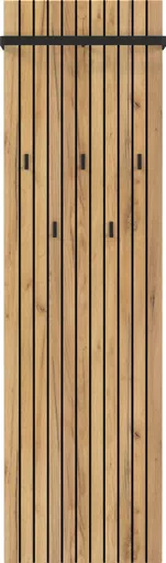 Garderobenpaneel - B ca. 46 cm, Navarra Eiche Nachbildung, Schwarz