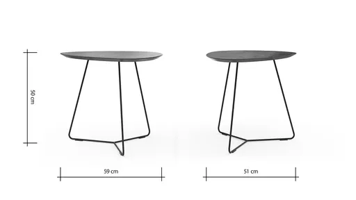 Ecktisch Fano - LBH ca. 59x50x50 cm, HPL Bronzefarben