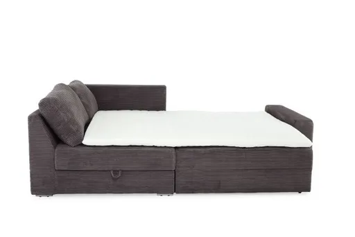 Ecksofa JANIS - 2,5-Sitzer, Ecke rechts inkl. Schlaffunktion, Stoff, Grau