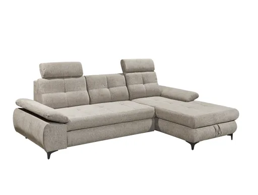 Polsterecke- 2 Sitzer, Ecke Rechts, Inkl. Schlaffunktion, Bettkasten, Stoff Silbergrau