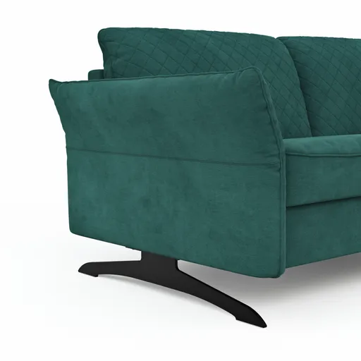 Sofa Melida - 2,5-Sitzer inkl. Schlaffunktion, Stoff, Smaragd