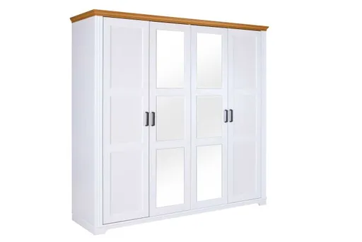 Drehtürenschrank - B ca. 215 cm, Weiß, Oak Colori