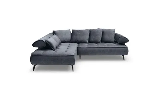 Ecksofa - Ecke links, 2-Sitzer inkl. Schlaffunktion, Relaxfunktion, Stoff, Graphit