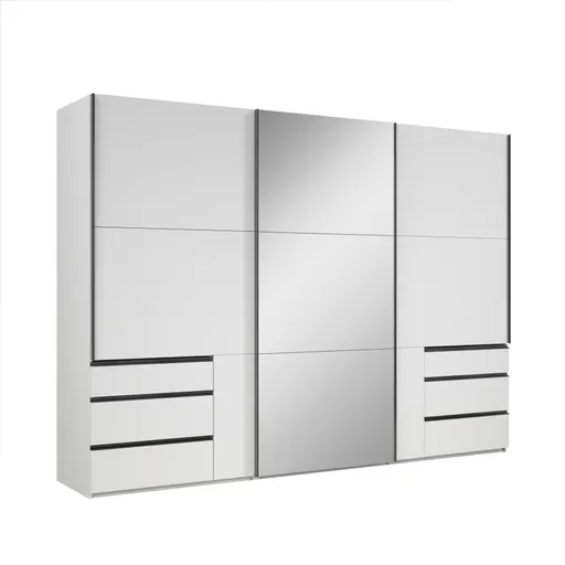 Schwebetürenschrank- B ca. 300 cm, Weiß