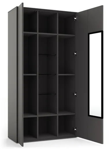 Vitrine Medio - Melamin, Schiefergrau