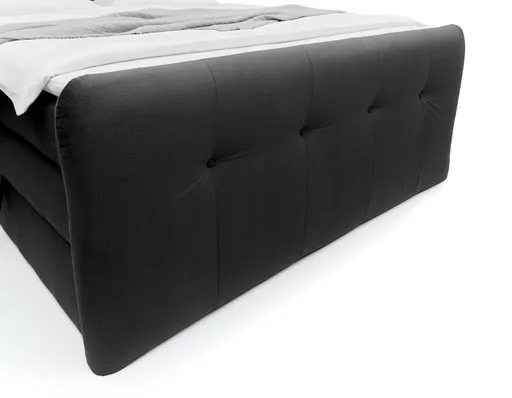 Boxspringbett HOLLIE- Liegefläche ca. 180x200 cm, Stoff, Anthrazit, inkl. Topper