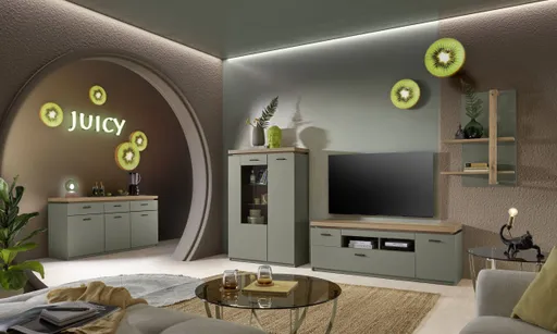 Wandboard - B ca. 65 cm, Salbeigrün, Eiche Evoke Nachbildung