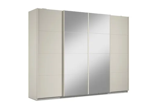 Schwebetürenschrank RIKK- B ca. 271 cm, Champagner, Spiegel