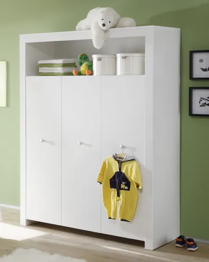 Kleiderschrank - B ca. 130 cm, Weiß
