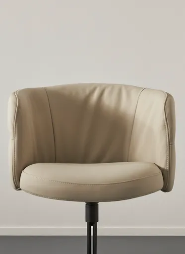 Armlehnstuhl Milana - drehbar, Leder, Offwhite