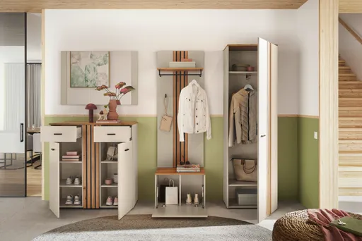 Garderobenschrank - B ca. 60 cm, Kaschmir, Evoke Eiche Nachbildung