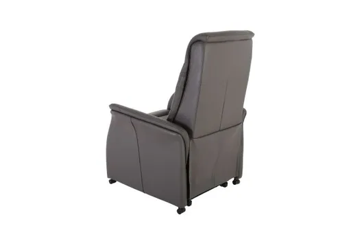 TV-Sessel MARIK - Relaxfunktion, Kopfteil verstellbar, Leder, Dunkelgrau