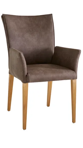 Armlehnstuhl Florea - Stoff, Dunkelbraun