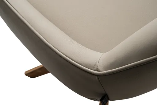 Armlehnstuhl MARIELLE - drehbar, Leder, Latte