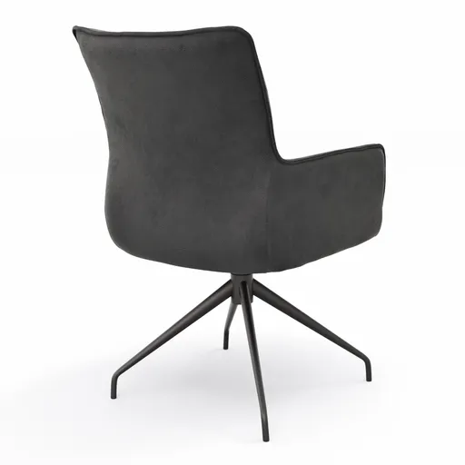 Armlehnstuhl Calyra - drehbar, Stoff, Anthrazit