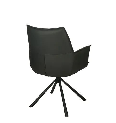 Armlehnstuhl MAKANA - drehbar, Stoff, Schwarz