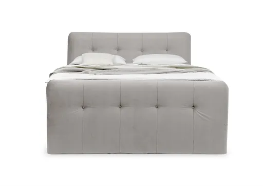Boxspringbett HOLLIE- Liegefläche ca. 180x200 cm, Stoff, Beige, inkl. Topper