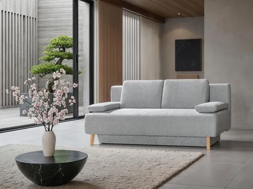 Querschläfer - Schlaffunktion mit Bettkasten, Stoff, Grau