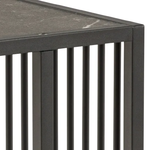 Beistelltisch - LB ca. 43x35 cm, Marmoroptik, Schwarz