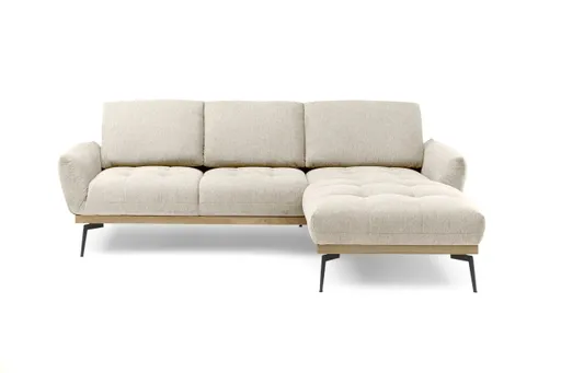 Ecksofa EDDIE - 2-Sitzer, Ecke rechts inkl. Rückenverstellungen, Stoff, Beige