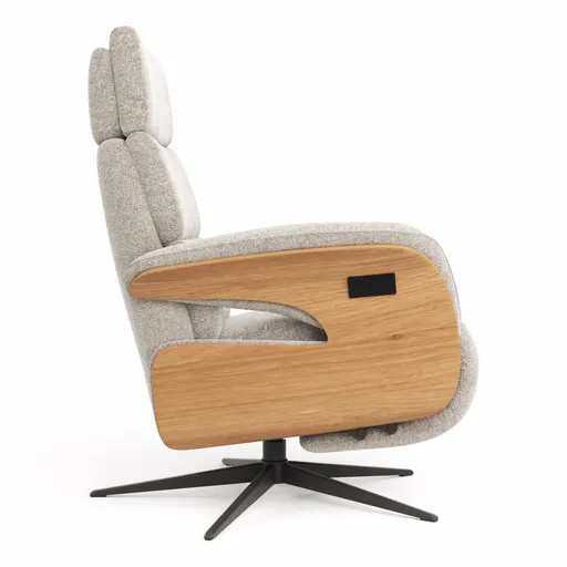 Relaxsessel Amila - Größe S, inkl. 2-motorischer Relaxfunktion und Kopfteilverstellung, Stoff, Silbergrau