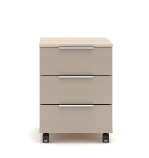 Rollcontainer - B ca. 45 cm, Riva Eiche Nachbildung, Kaschmir