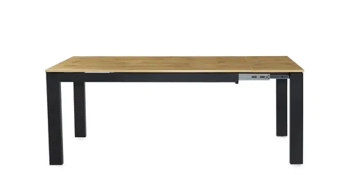 Esstisch - ausziehbar, LB ca. 160x90 cm, Wildeiche Nachbildung, Schwarz