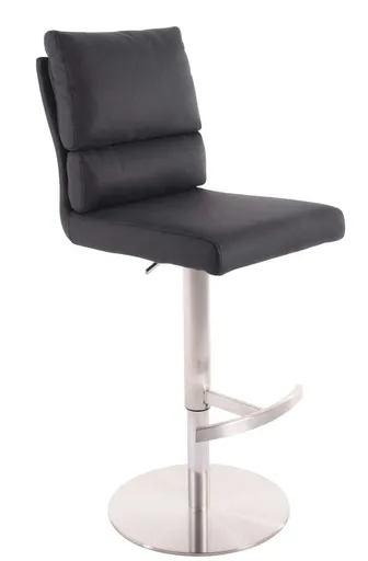 Barhocker MAIKA - höhenverstellbar, Stoff, Schwarz