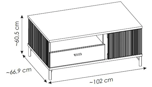 Couchtisch - LB ca. 102x65 cm, Schwarz