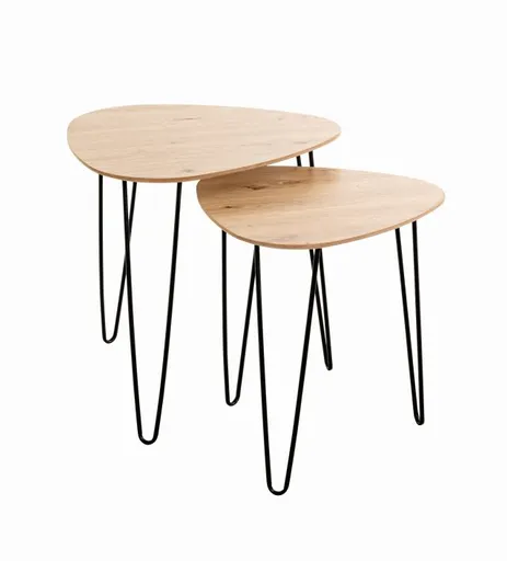 Beistelltisch - B/H/T ca. 48x48x48 cm, Eiche Nachbildung, Schwarz